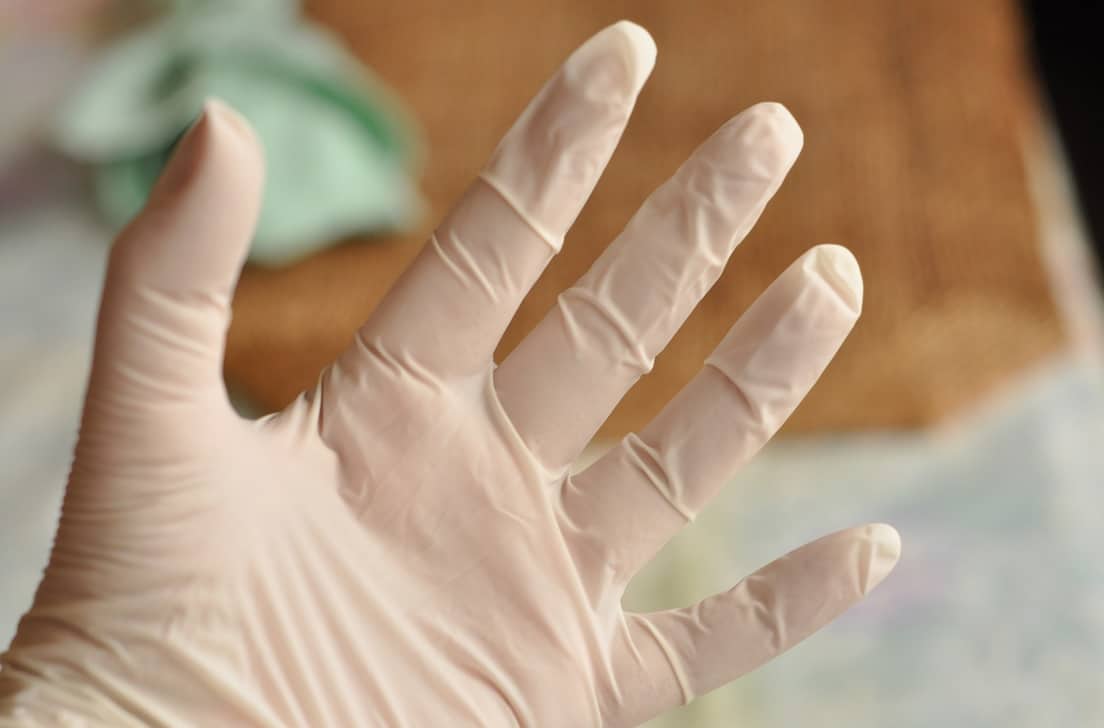 Disposable medical exam gloves