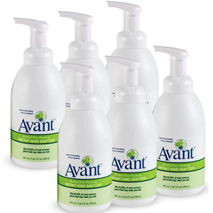 4-pack Avant alcohol-free hand sanitizing foam, 18 oz bottles