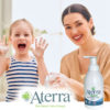 Mother and child using hand soap